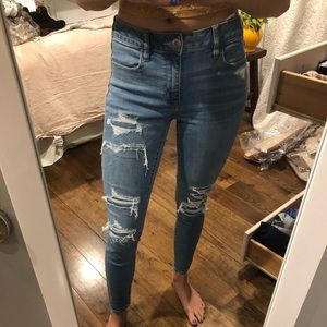 American Eagle high-rise distressed jeans